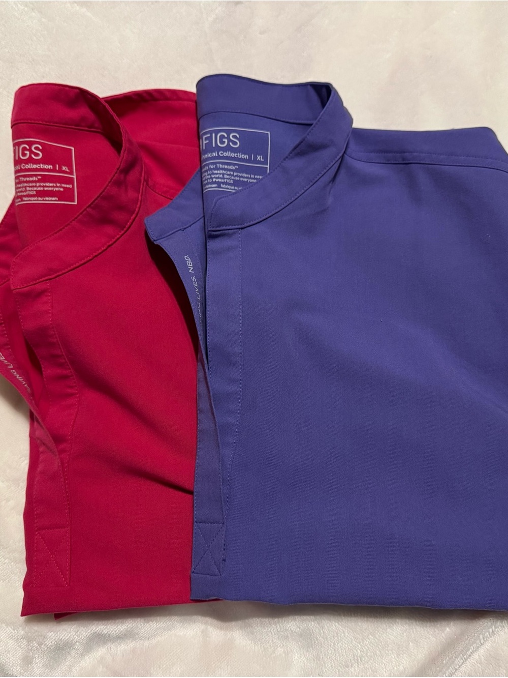 Figs Women’s Short Sleeve Rafael Tops in Magenta and Violet Size XL